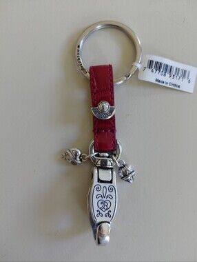 Brighton Key Ring Holder  Red Leather Charter Valet Clip